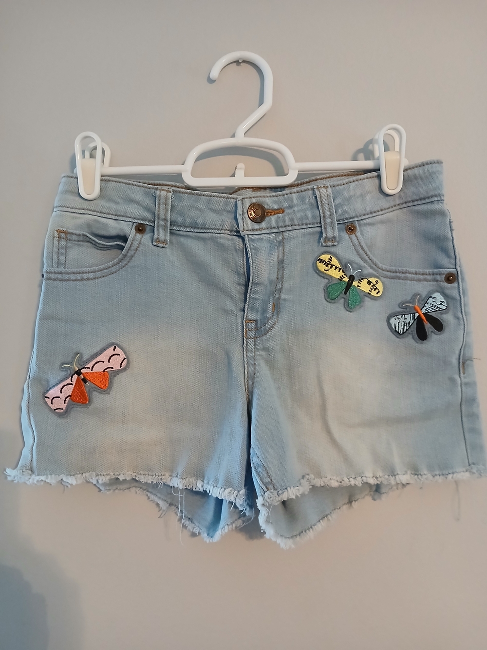 Cat & Jack Light Blue Denim Shorts with Butterfly Patches